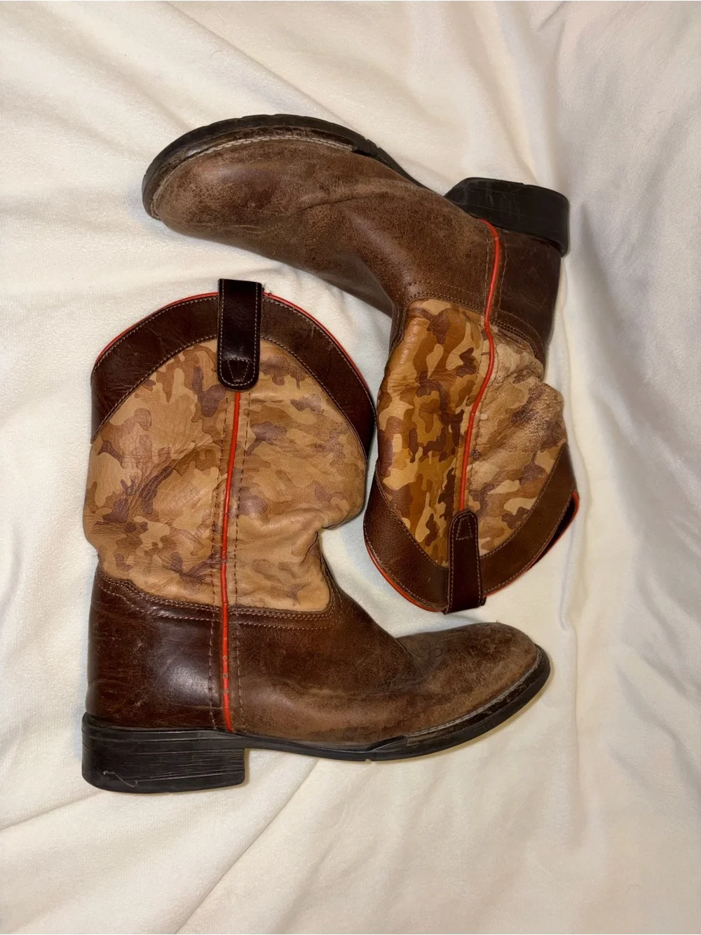 Cody James Brown Camo Western cowboy Boots big kid size 6
